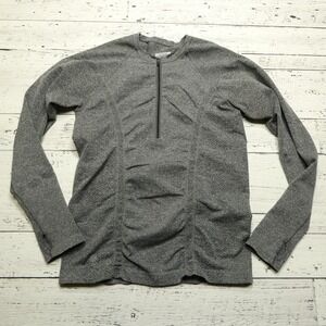 Athleta Tracker Running Top Womens XL Gray Athletic Stretch‎ 1/2 Zip Long Sleeve